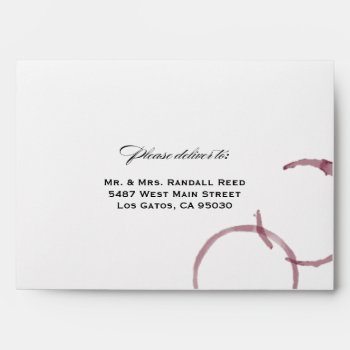 Wine Stains Winery Vineyard Wedding Envelope by RockPaperDove at Zazzle