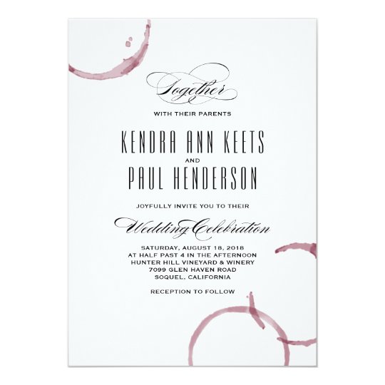 Wine Stains Winery Vineyard Wedding Invitation Zazzle Com