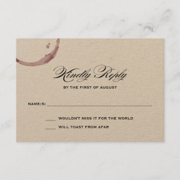 Wine Stains Winery Vineyard Wedding Response Card by RockPaperDove at Zazzle