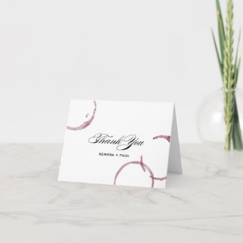 Wine Stains Winery Vineyard Wedding Thank You Card by RockPaperDove at Zazzle