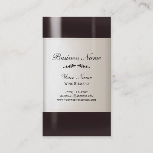 Customizable Wine Steward Business Card