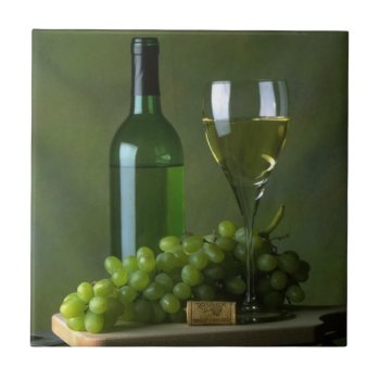 Wine Still Life Tile Trivet by pmcustomgifts at Zazzle