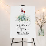 Wine Succulents Greenery Bridal Shower Welcome Foam Board<br><div class="desc">Watercolor succulents greenery wine tasting bridal shower welcome sign</div>