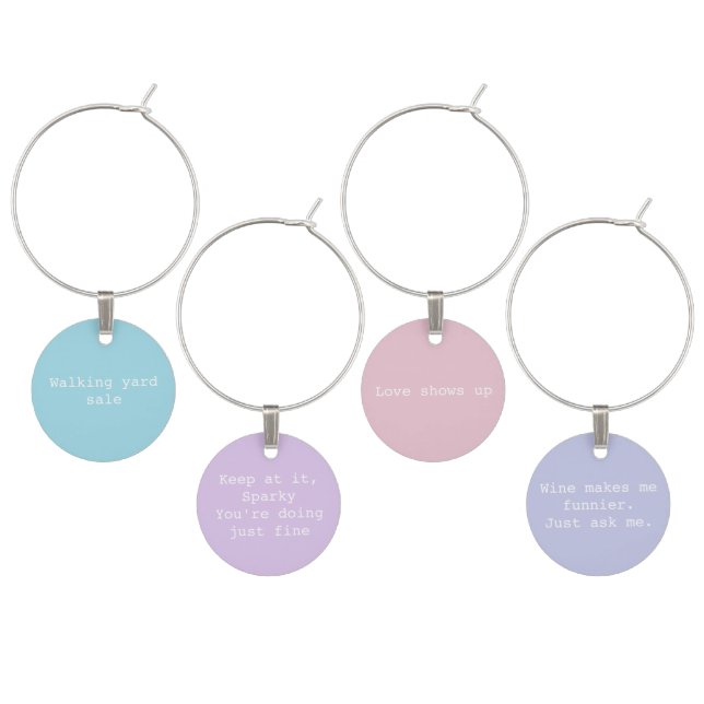 Wine Tags Wine Glass Charm (Staggered)