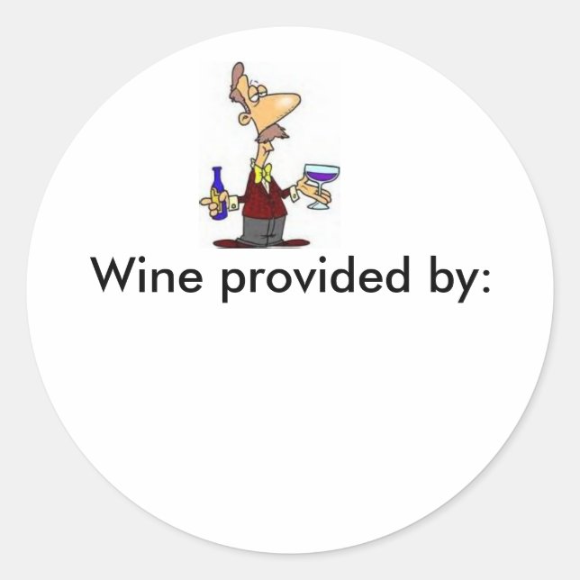 Wine_Taster, Wine provided by: - Customized Classic Round Sticker (Front)