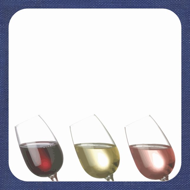 Wine Tasting - 3 Glasses of Wine Square Sticker (Creator Uploaded)