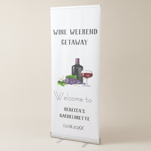 Wine Tasting Bachelorette Welcome Backdrop Retractable Banner