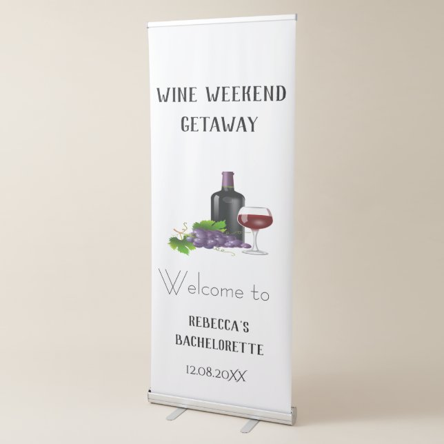 Wine Tasting Bachelorette Welcome Backdrop Retractable Banner (3/4)