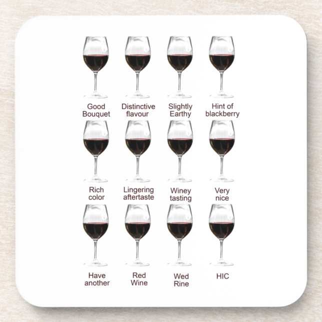 Wine tasting beverage coaster (Front)