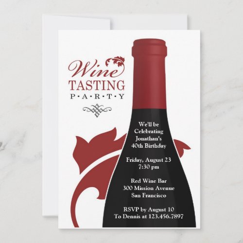 Wine Tasting Birthday Party Flat Invitation