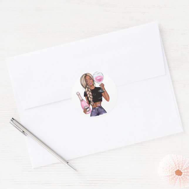 Wine Tasting Bridal Shower Classic Round Sticker (Envelope)