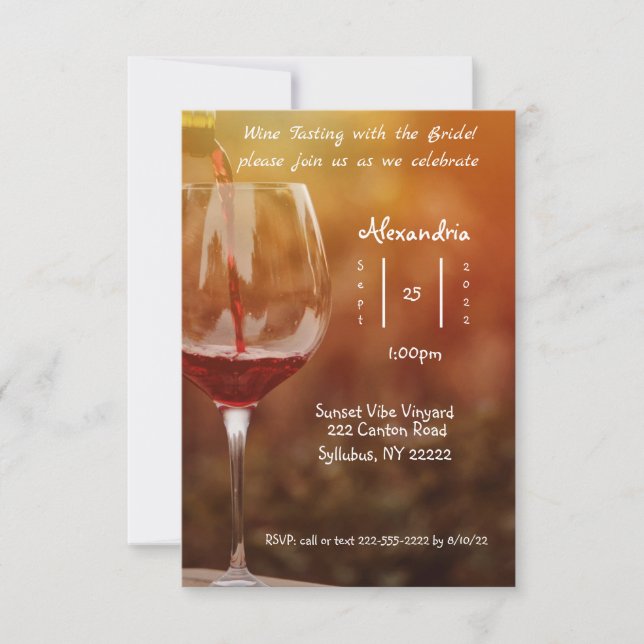 Wine Tasting Bridal Shower Invitation (Front)