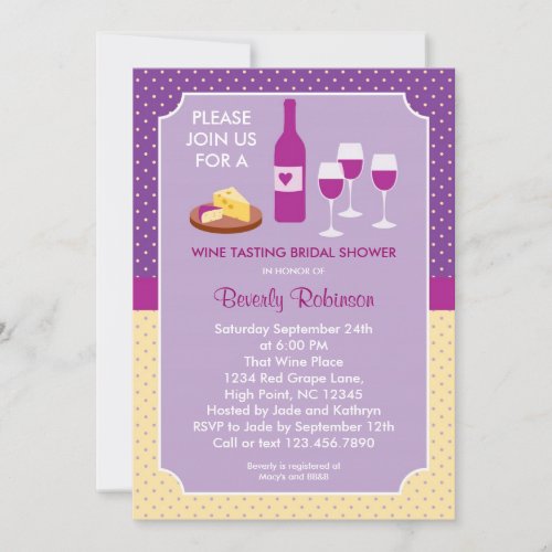 Wine Tasting Bridal Shower Invitation