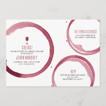 Wine Tasting Bridal Shower Invitation Red by GreenLeafDesigns at Zazzle