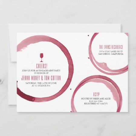 Wine Tasting Bridal Shower Invitation Red