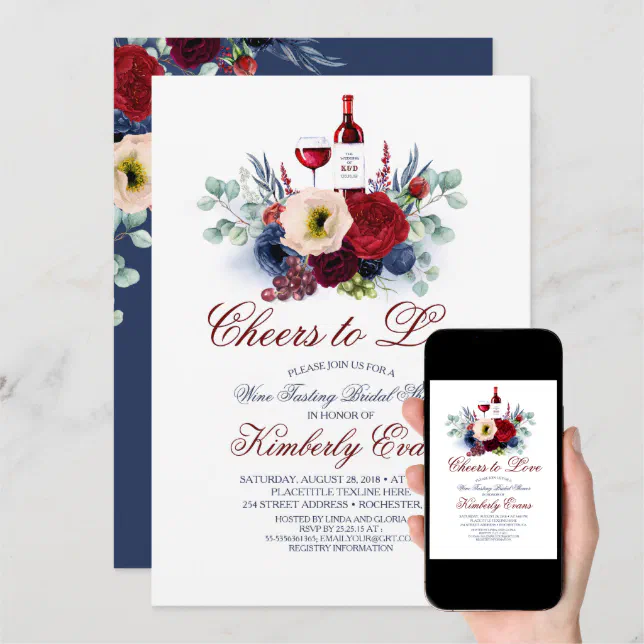 Wine Tasting Bridal Shower Invitations Zazzle