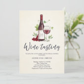 Wine Tasting Bridal shower invite Rustic Winery (Standing Front)