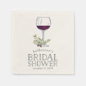 Wine Tasting Bridal Shower Paper Napkins (Front)