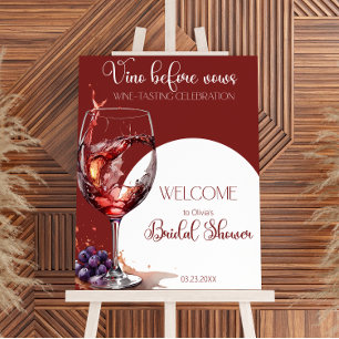Wine Tasting Bridal Shower Welcome Foam Board