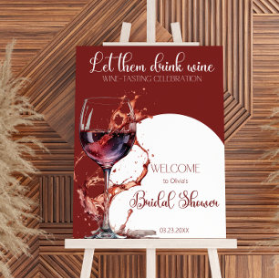 Wine Tasting Bridal Shower Welcome Foam Board