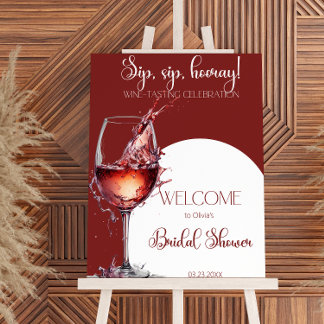 Wine Tasting Bridal Shower Welcome Foam Board