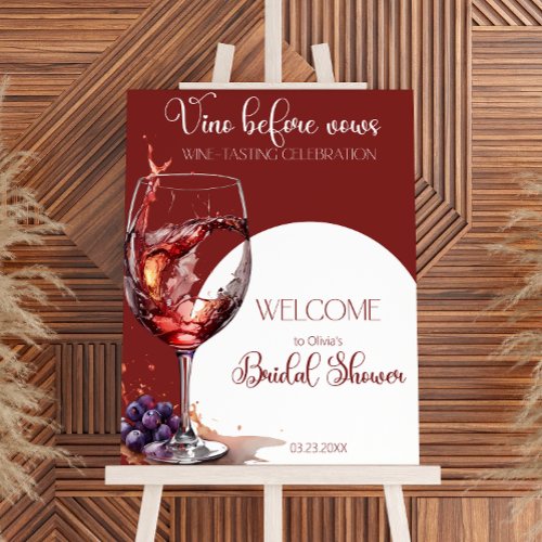 Wine Tasting Bridal Shower Welcome Foam Board