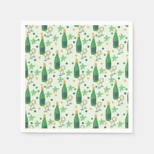 Wine Tasting Chardonnay Bottles Glasses Floral Napkins