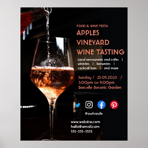 wine tasting charity vineyard food drink festival  poster