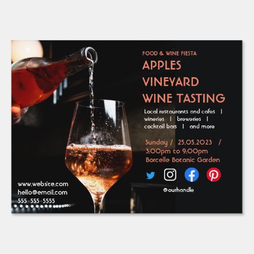 wine tasting charity vineyard food drink festival  sign