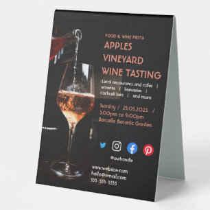 wine tasting charity vineyard food drink festival table tent