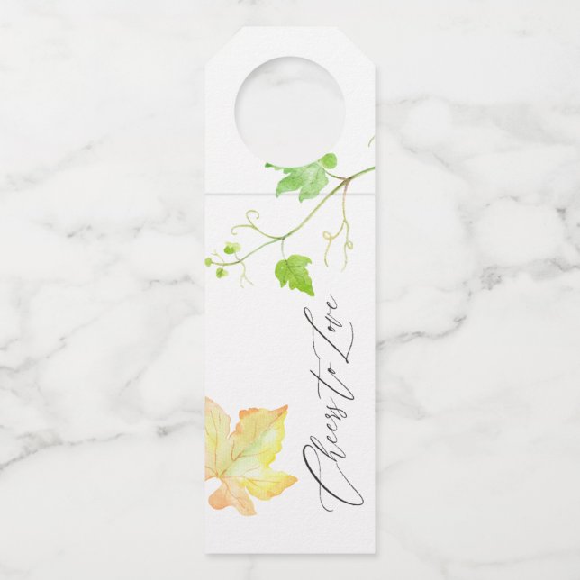 Wine Tasting Cheers to Love Bottle Hanger Tag (Front)