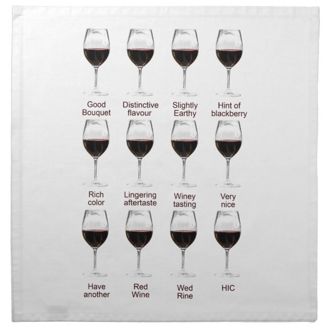 Wine tasting cloth napkin (Front)
