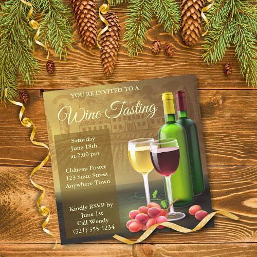 Wine Tasting Cocktail Party Invitation