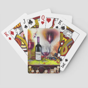 Wine Tasting Colorful Digital Art Poker Cards