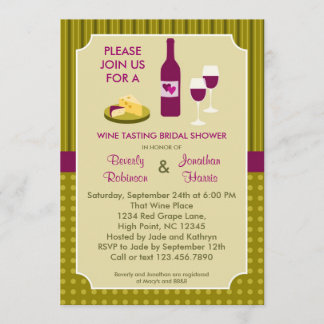 Wine Tasting Couple's Bridal Shower Invitation