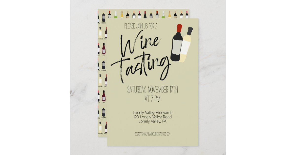 Wine Tasting Custom Personalized Party Invitation | Zazzle