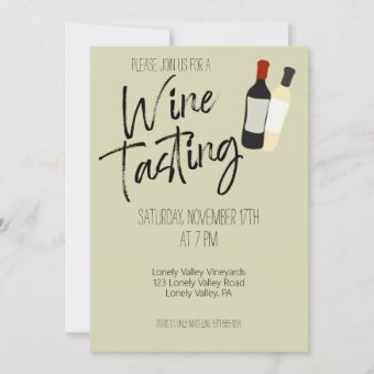 Wine Tasting Custom Personalized Party Invitation | Zazzle