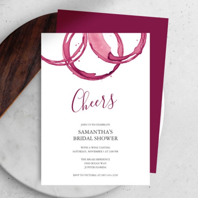 Wine Tasting Customisable Invitations (Bridal shower invitations wine theme by Victoria Grigaliunas of Do Tell A Belle)