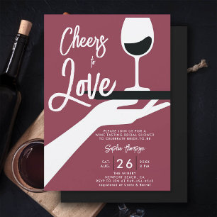 Wine Tasting Elegant Casual Winery Bridal Shower Invitation