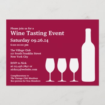 Wine Tasting Event Flat Invitation by all_items at Zazzle