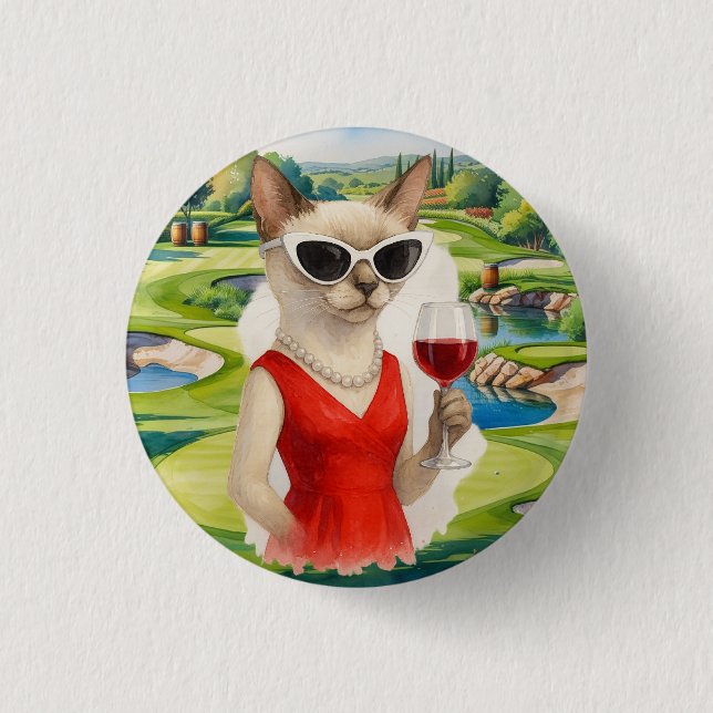  Wine Tasting Event for Cat lovers Button (Front)