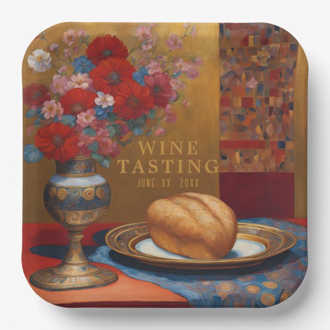 Wine Tasting Event  Paper Plates (Front)