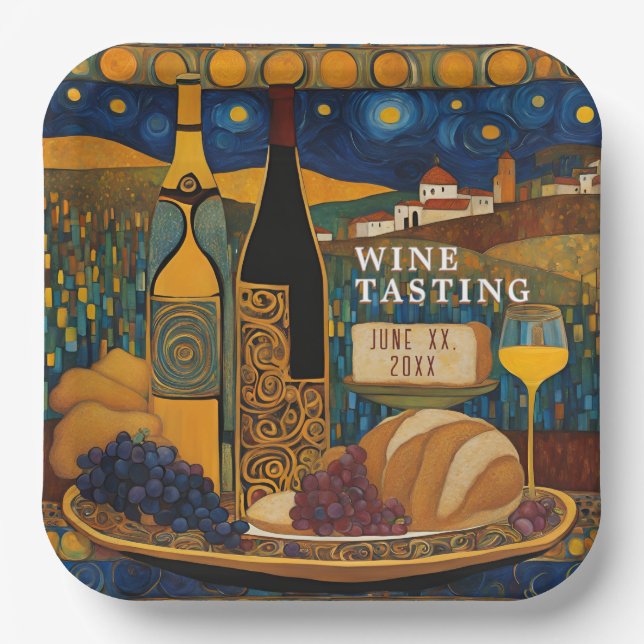 Wine Tasting Event  Paper Plates (Front)
