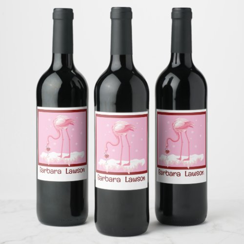 Wine Tasting Flamingo Wine Label