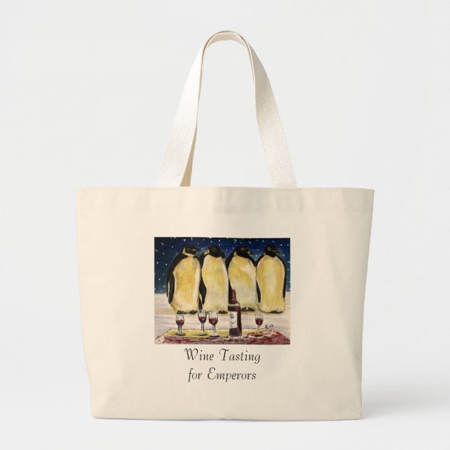 Wine Tasting for Emperors Large Tote Bag (Front)