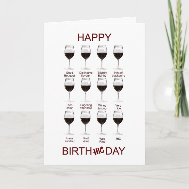 Wine tasting funny birthday card (Front)