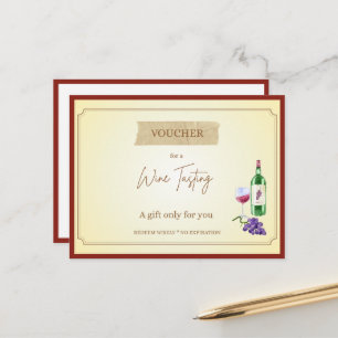 'Wine Tasting' Funny Gift Voucher Postcard