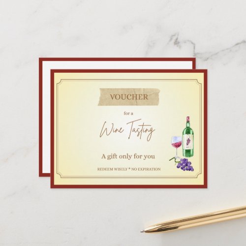 'Wine Tasting' Funny Gift Voucher Postcard