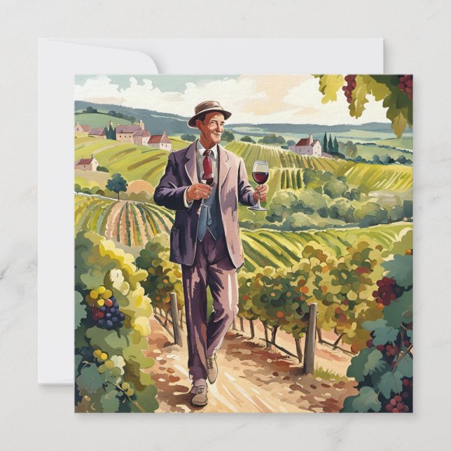 Wine tasting in Burgundy Holiday Card (Front)