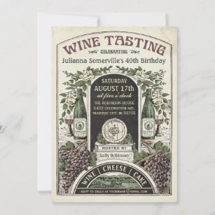 Wine Tasting Invitations (Vintage) v.3